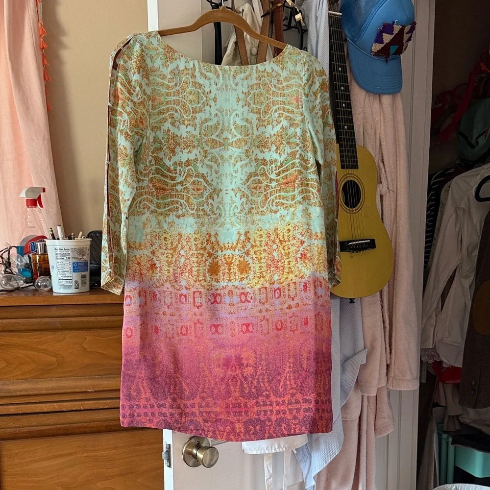 Multicolor Patterned Dress - Picture 4 of 4